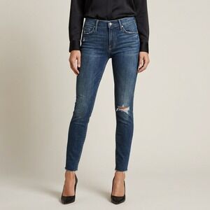 Mother Looker Ankle Fray Jeans Partner In Crime Distressed Skinny Size 25